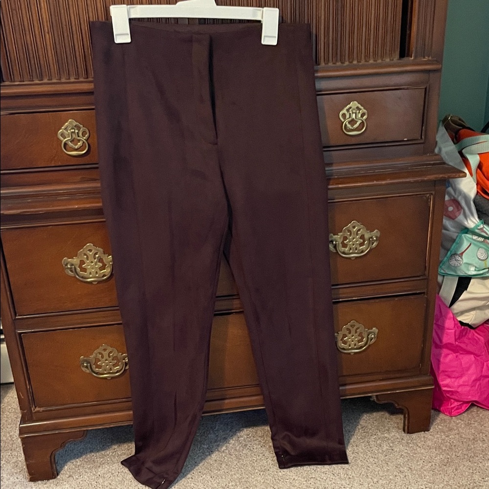 Ann Taylor-size 8- Dark Brown faux suede Pants